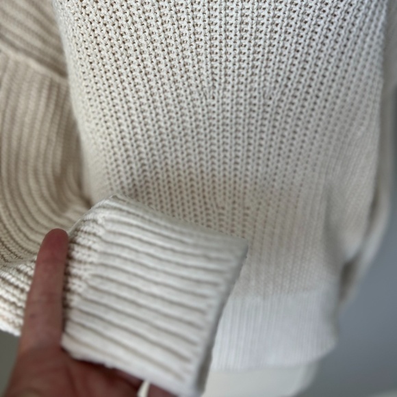 Banana Republic 100% Organic Cotton Chunky Knit Oversized Boxy Sweater Large - Picture 8 of 16